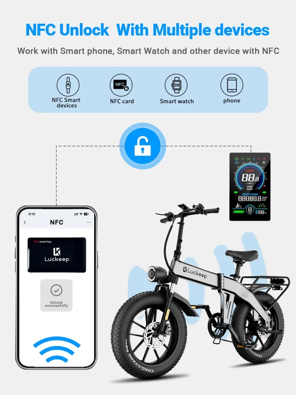 Luckeep X1 Folding Electric Bike - Image 3
