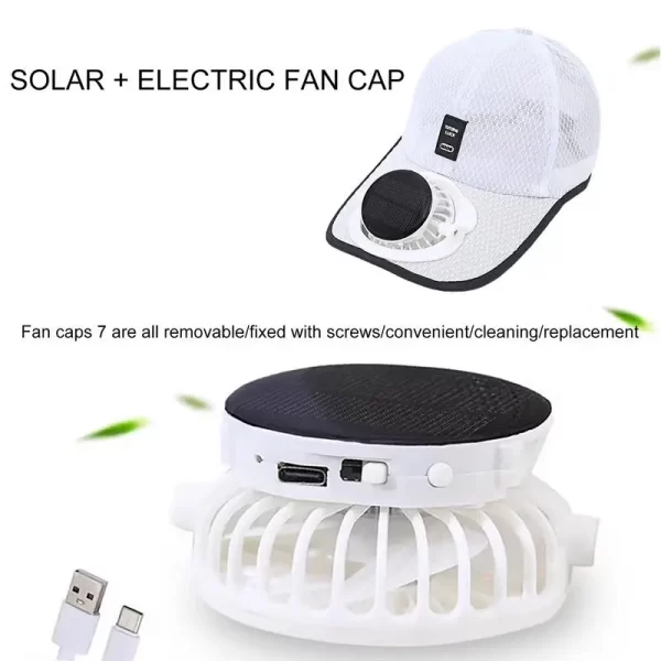 Cap with Solar Fan - Image 3