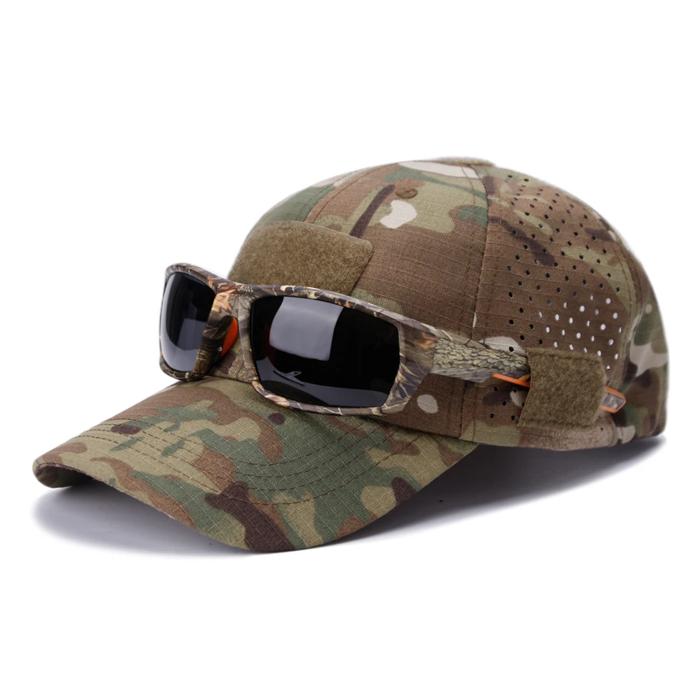 Camouflage Built-in Sunglasses Slot Cap