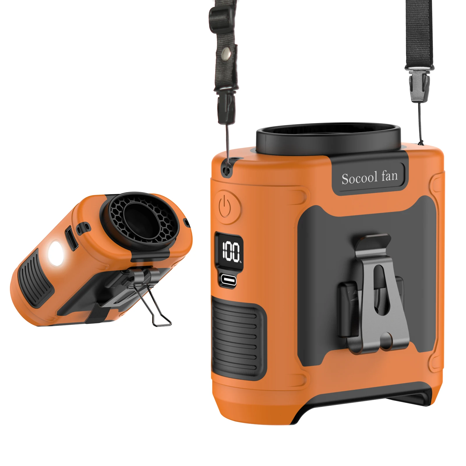 Portable Fan Belt – Rechargeable Wearable Cooler with Flashlight - Image 12