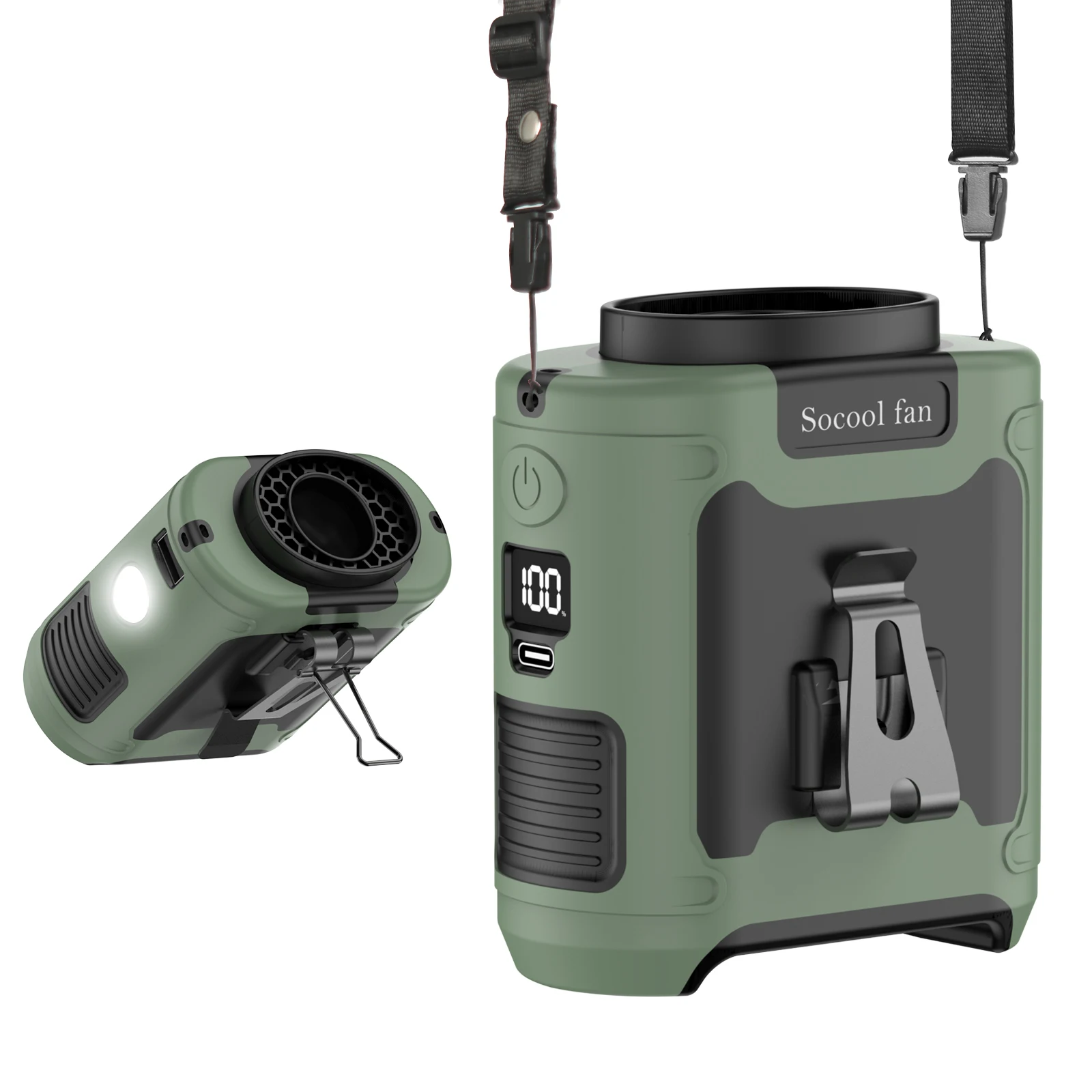 Portable Fan Belt – Rechargeable Wearable Cooler with Flashlight - Image 11