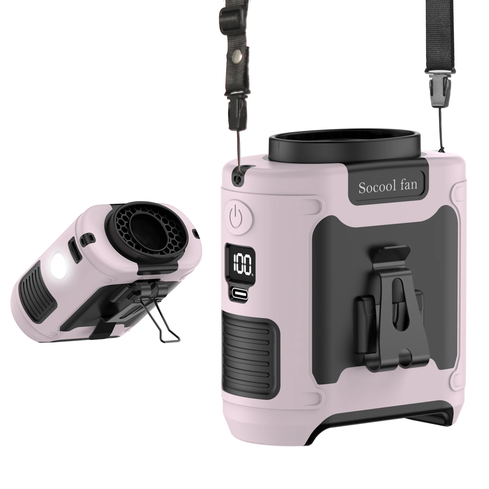 Portable Fan Belt – Rechargeable Wearable Cooler with Flashlight - Image 9