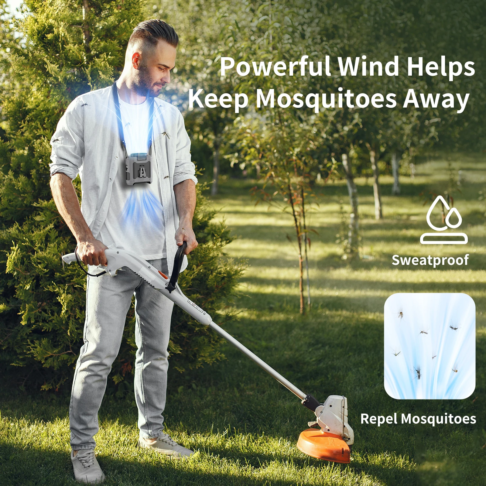 Portable Fan Belt – Rechargeable Wearable Cooler with Flashlight - Image 6