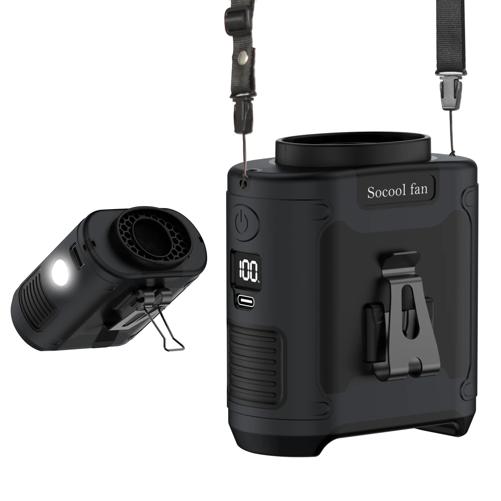 Portable Fan Belt – Rechargeable Wearable Cooler with Flashlight - Image 7